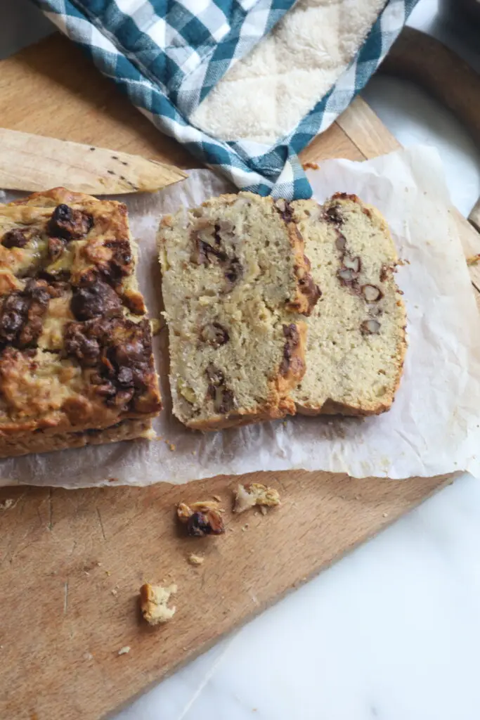 banana bread with cinnamon walnut swirl