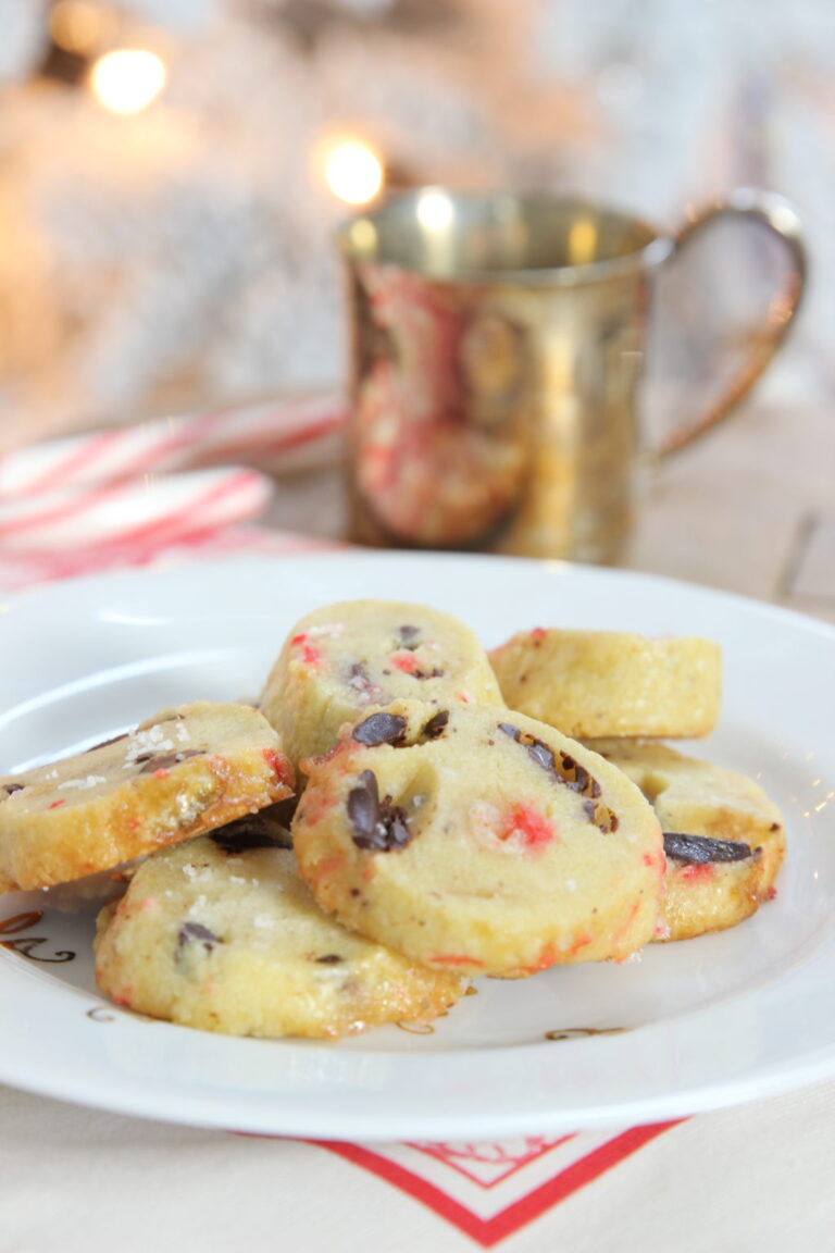 How to make Salted Chocolate Chunk Shortbread with Crushed Peppermint
