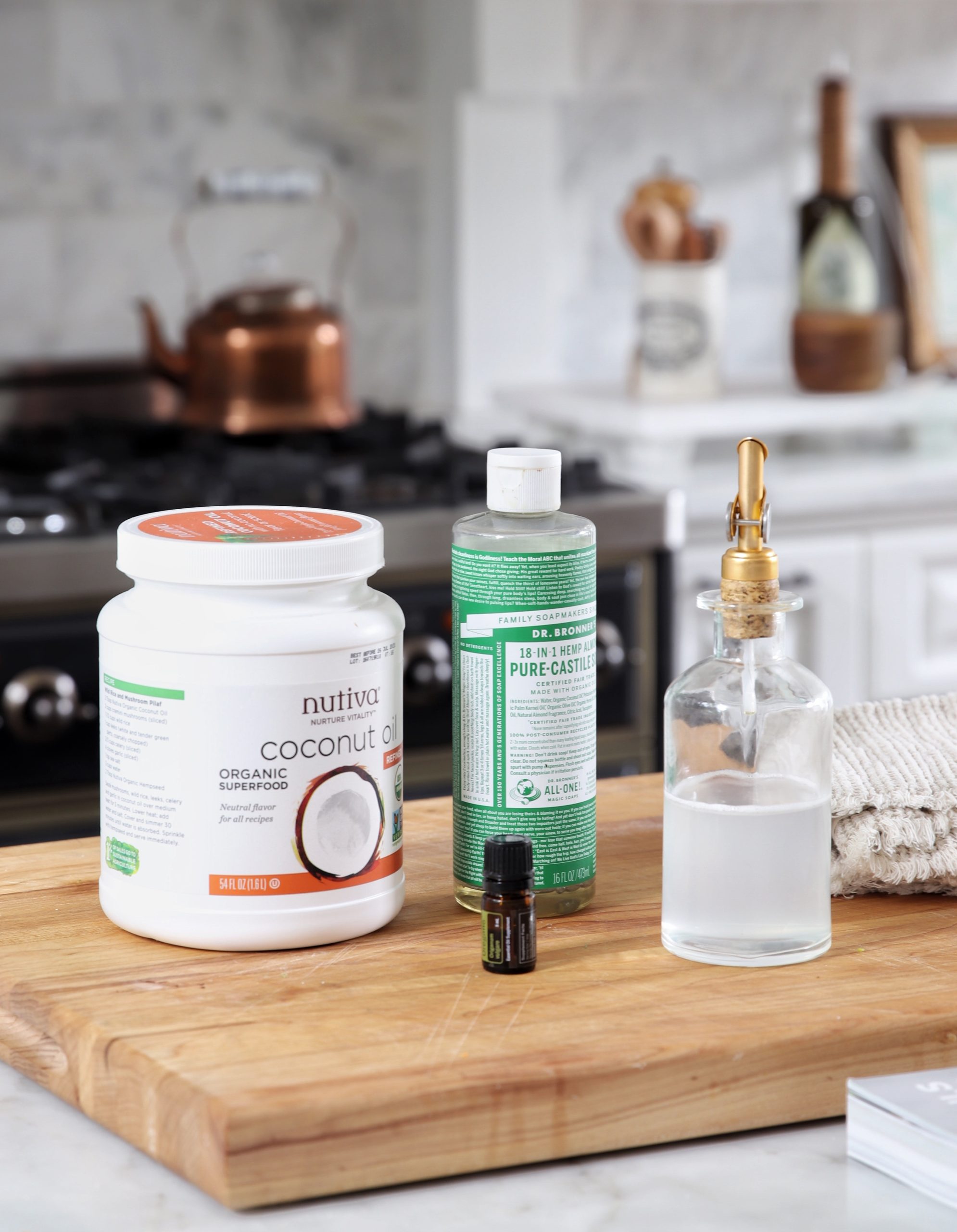 DIY all natural hand and dish soap with castile soap and essential oils