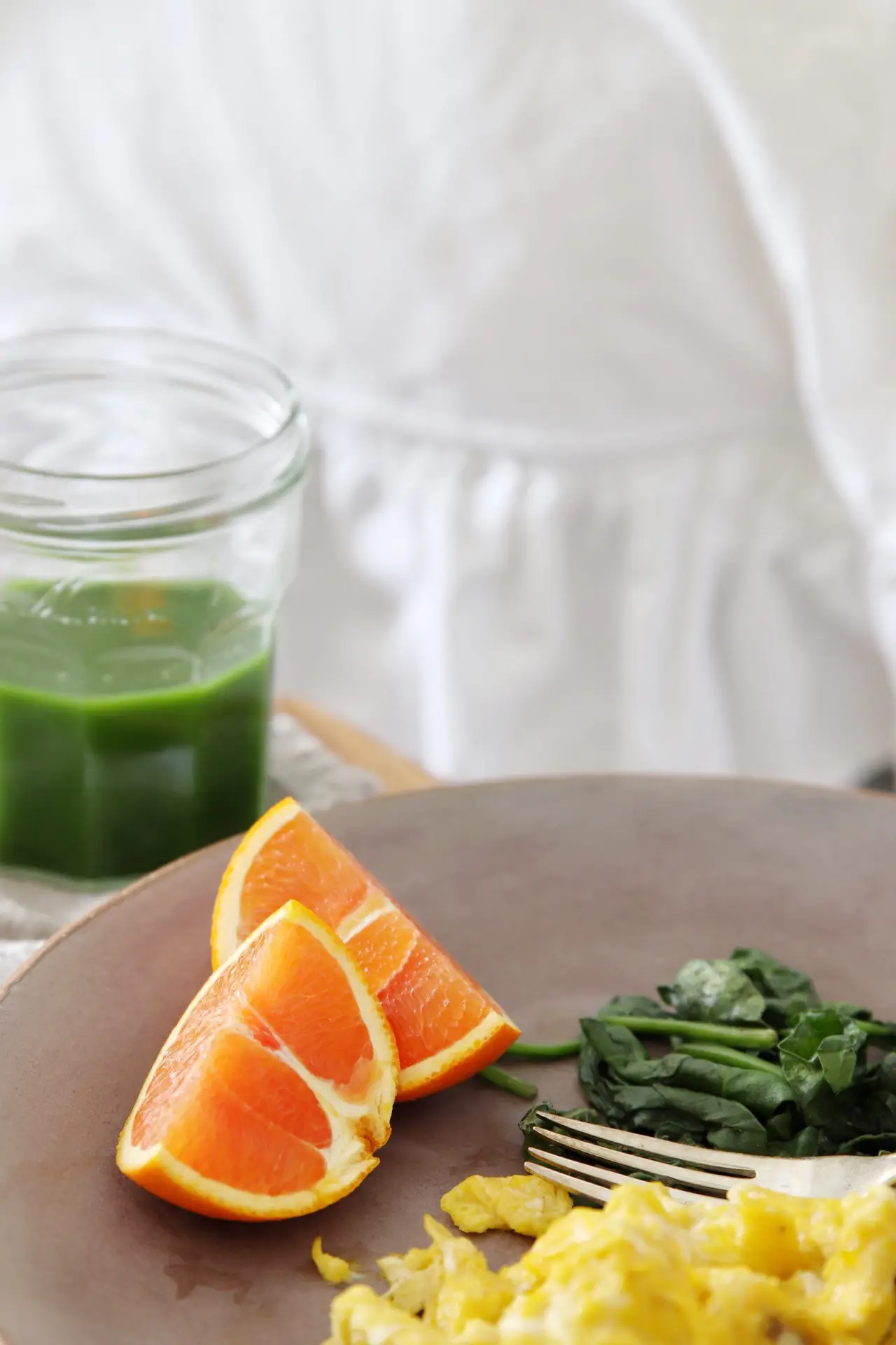 green juice and the best scrambled eggs