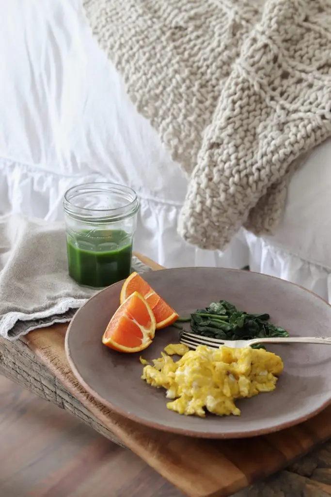 green juice and the best scrambled eggs