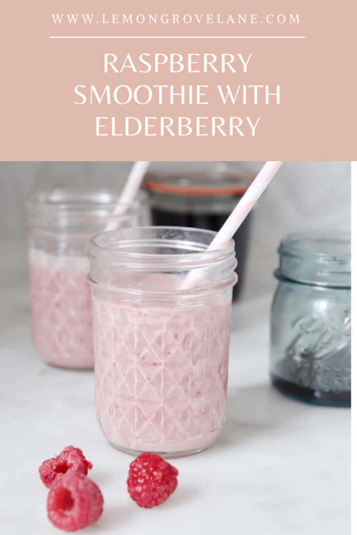 raspberry smoothie with elderberry syrup #raspberrysmoothie #smoothie #elderberrysmoothie #immuneboostingsmoothie