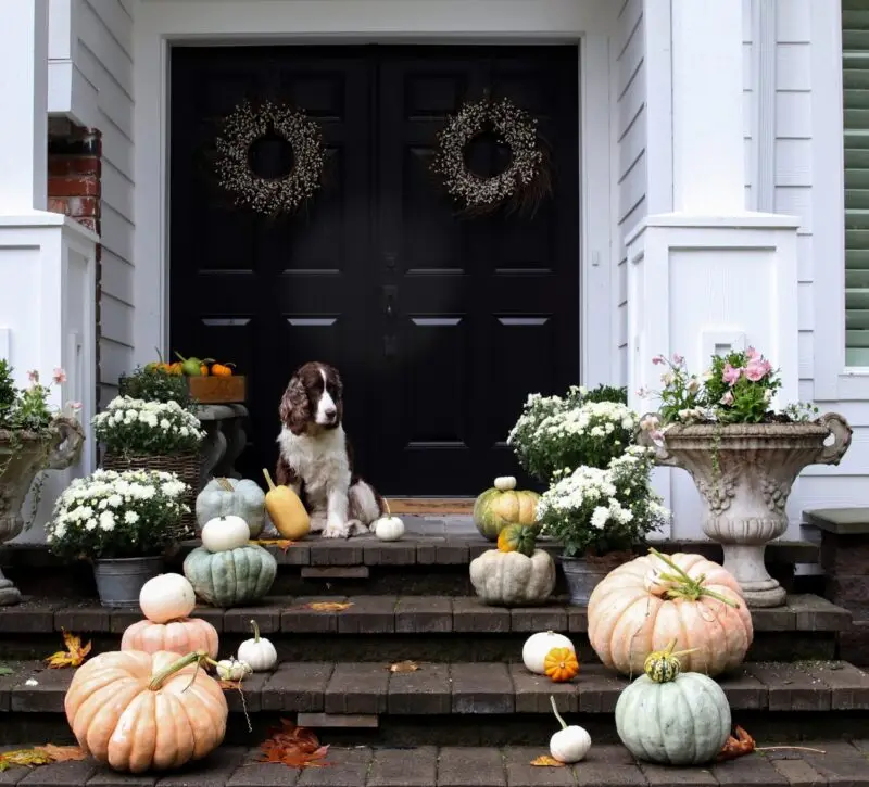 welcoming fall front porch