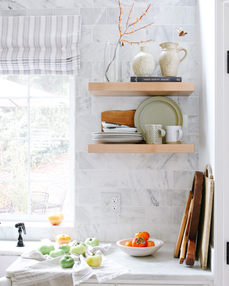 How to put up floating shelves in your kitchen