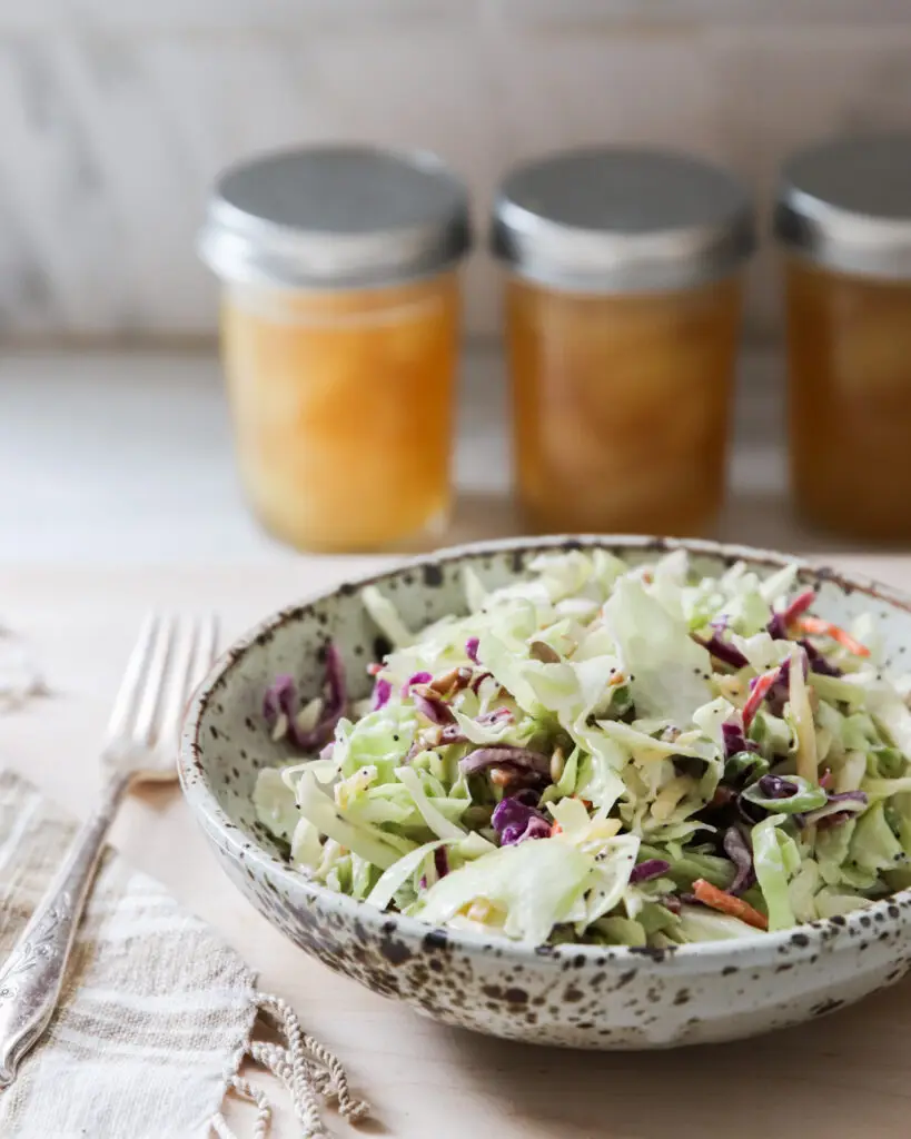 cream coleslaw with tahini