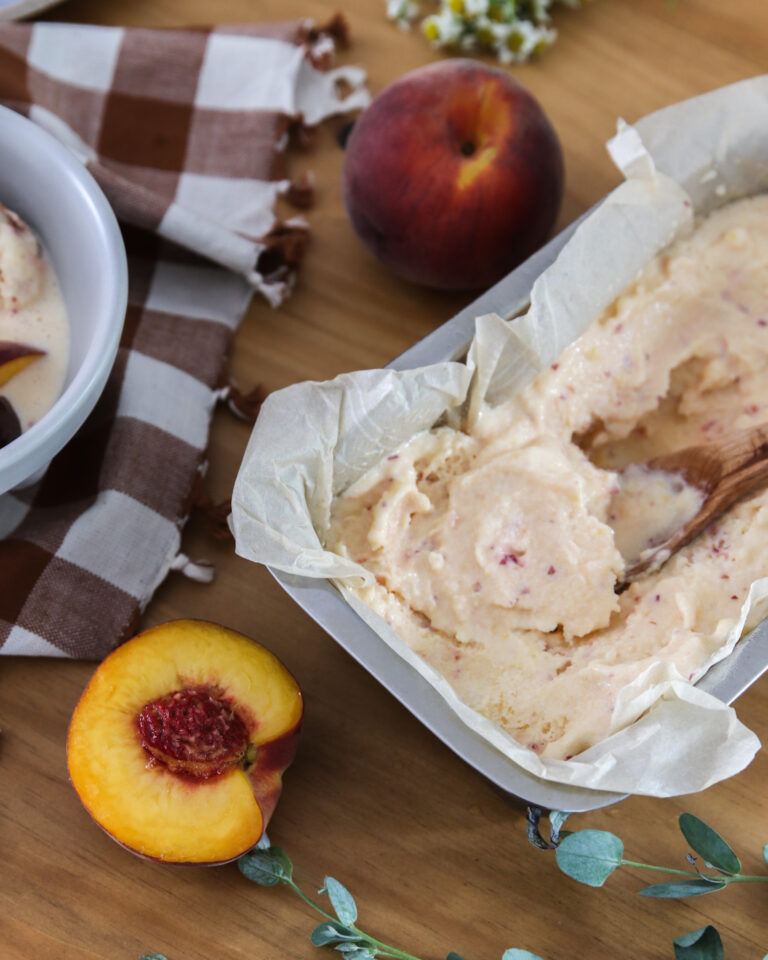 How to make peach frozen yogurt | summer dessert