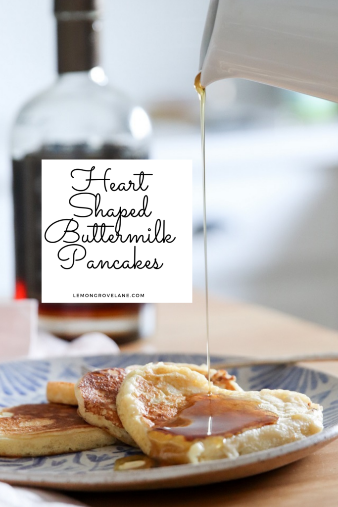 heart shaped buttermilk pancakes for valentines day