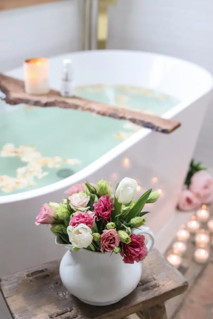 how to add simple valentine touches to your bathroom