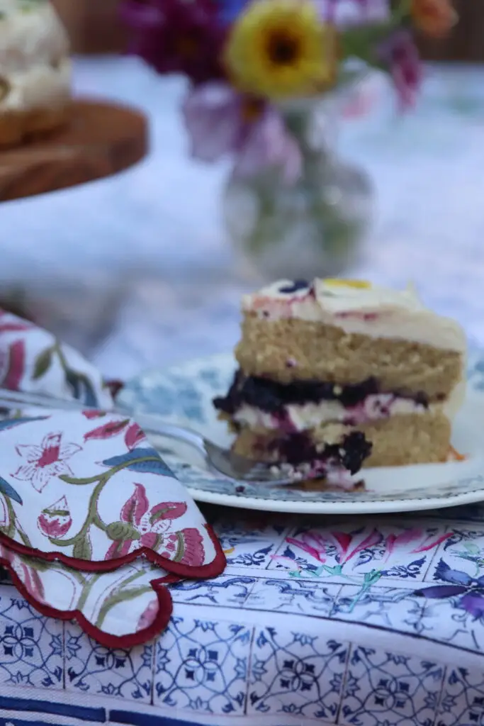 Lemon Blueberry Cake with sourdough Discard