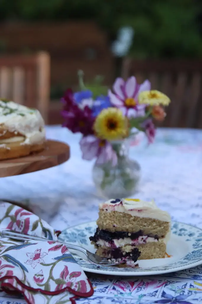 Lemon Blueberry Cake with Sourdough discard