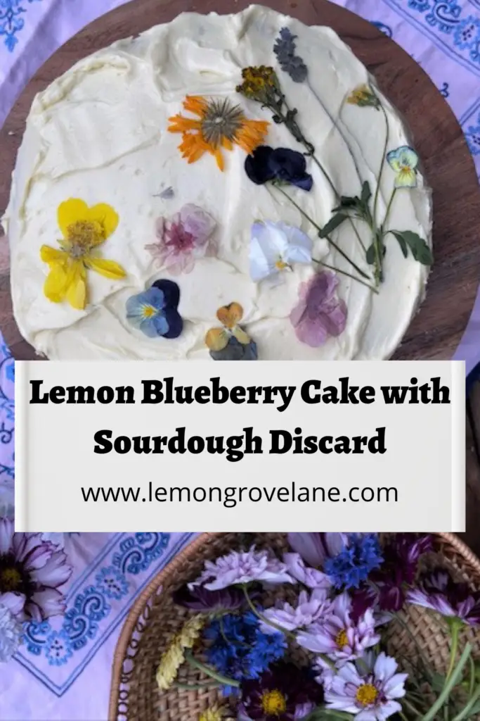 Lemon Blueberry Cake with Sourdough Discard