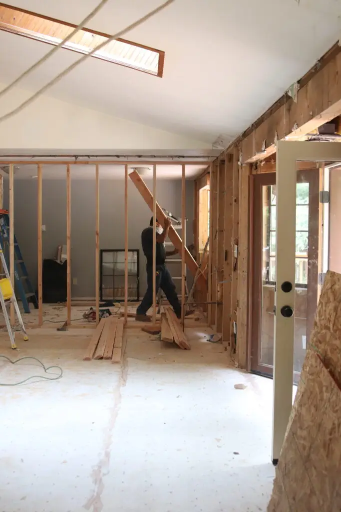 before and after drywall process