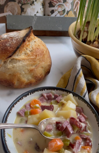 cozy ham potato soup