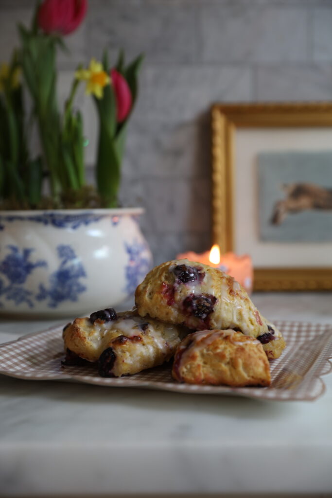 Blueberry Scones with Lemon Glaze