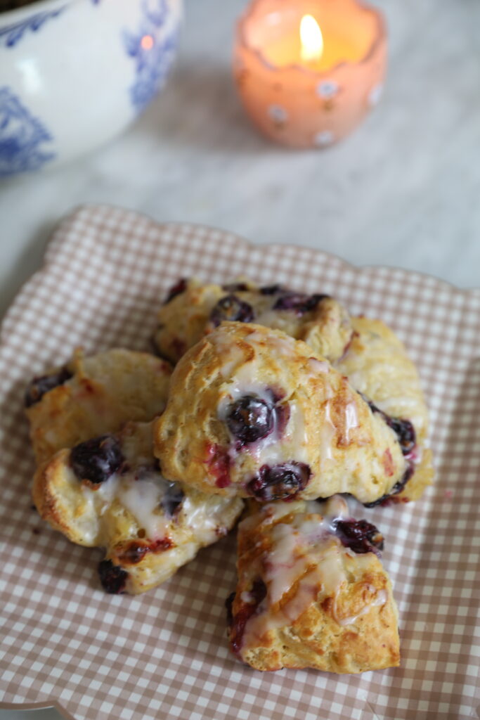 Blueberry Scones with Lemon Glaze