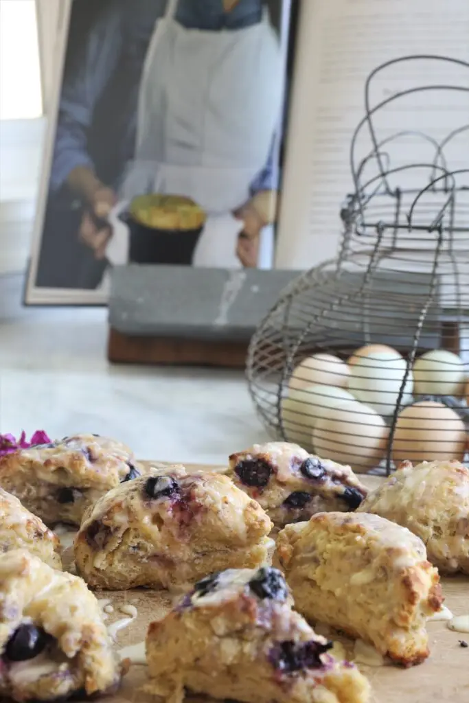 blueberry scones with lemon glaze