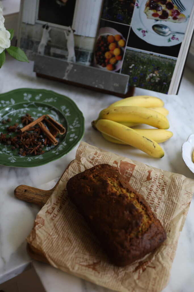 maple banana bread with cinnamon butter