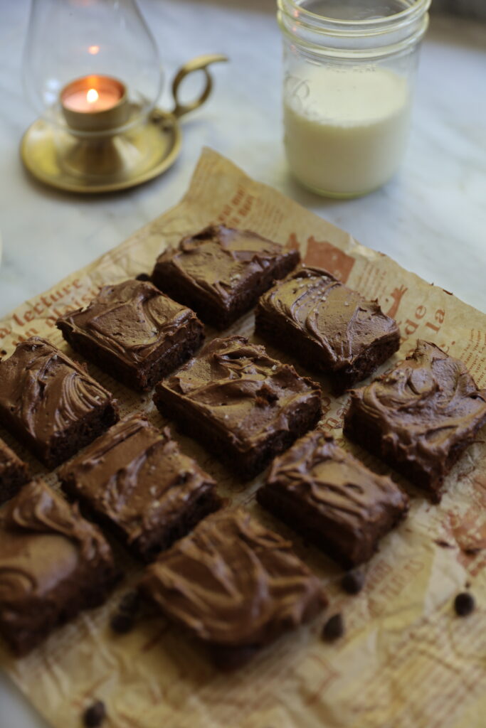 School Lunch Frosted Fudge Brownies