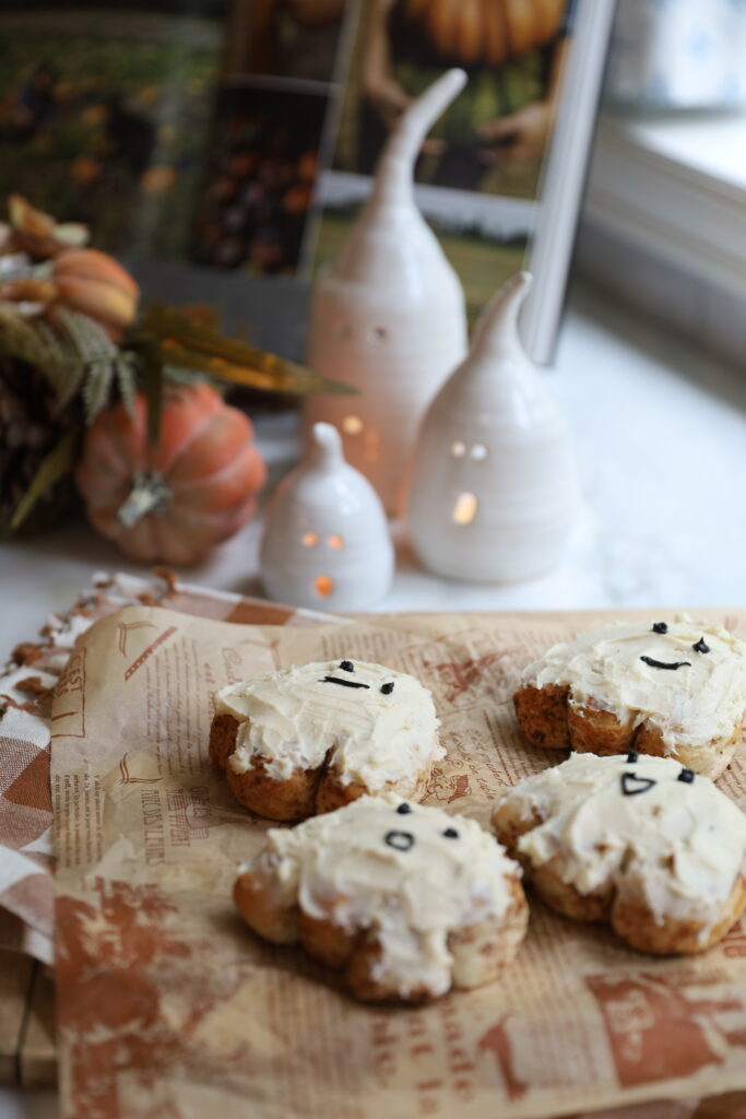 Easy Ghost Cinnamon Rolls