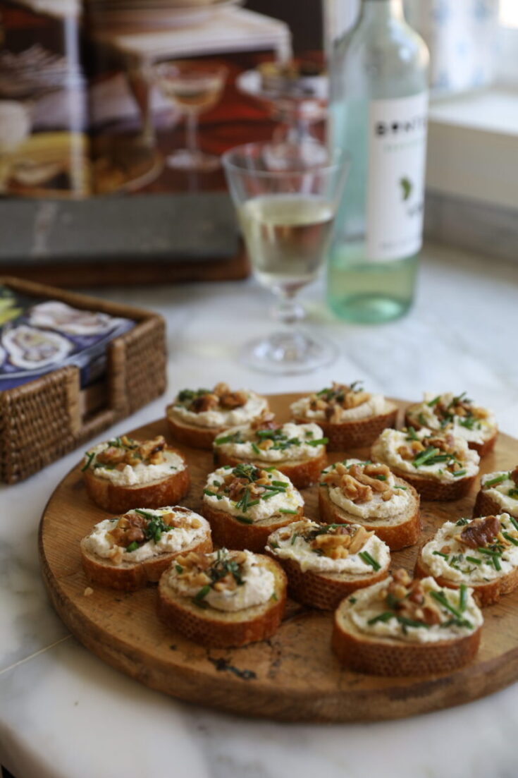 Whipped Boursin Crostini with Walnuts