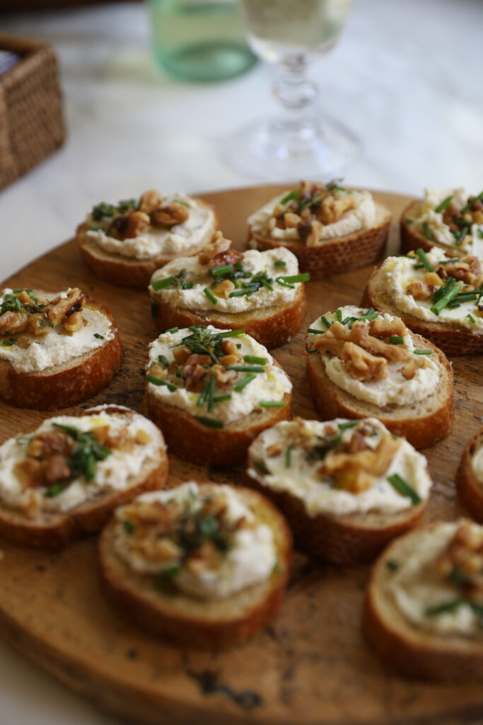 Whipped Boursin Crostini with Walnuts